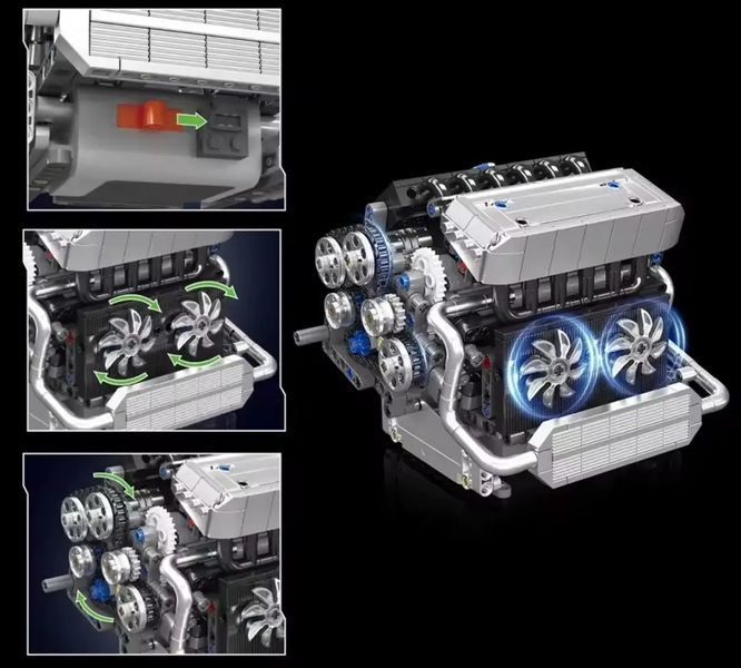 Конструктор Mould King двигун BMW s55 engine 744 деталі 10213 10213MK фото