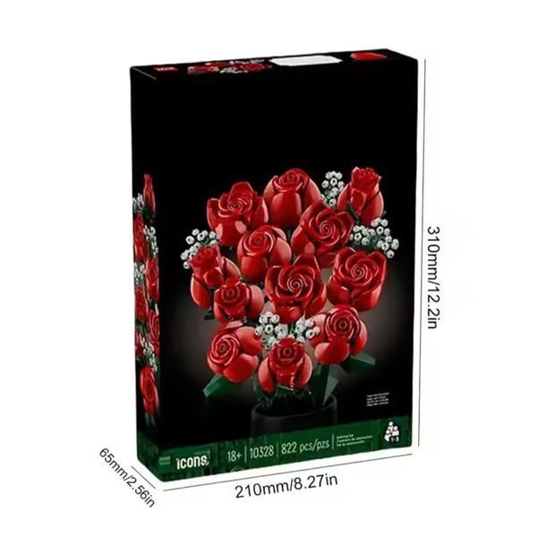 Конструктор flowers Bouquet of Roses 822 деталі букет троянд Botanicals 10328L фото